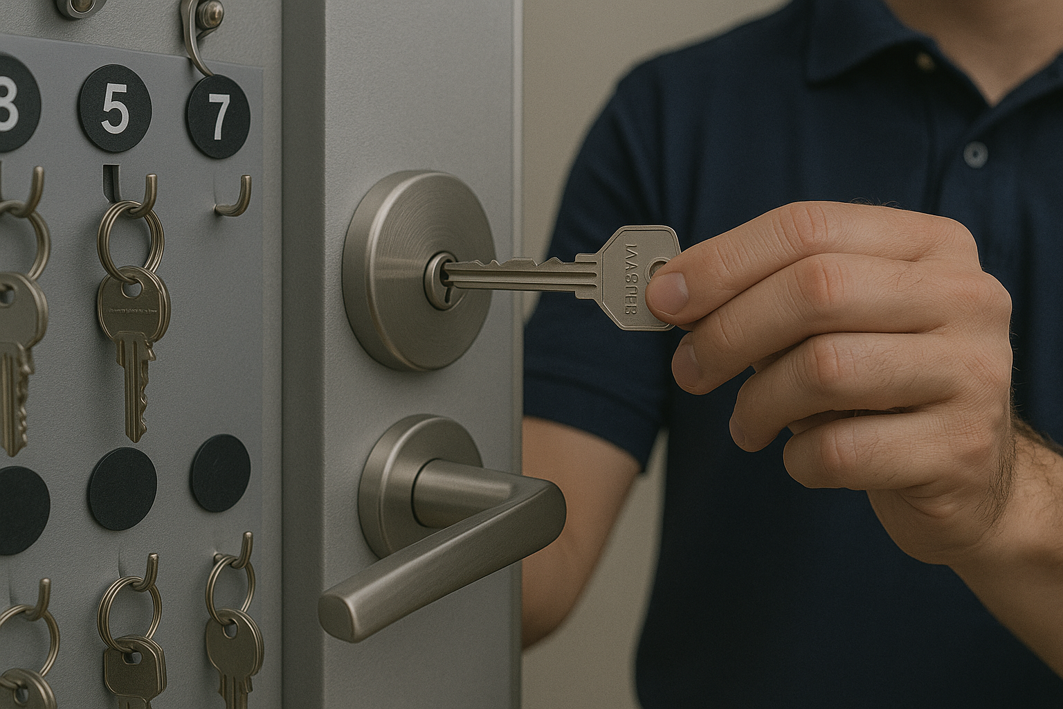 Commercial master key system with various keys